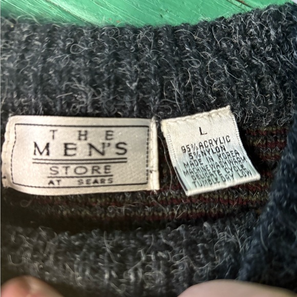 Sears Men's Crewneck Sweater - Multicolor Geometric - Picture 9 of 10